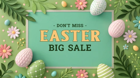 Editable Easter Sale Design Template with Floral and Pastel Elements