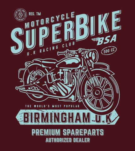 Motorcycle Superbike Vintage T-Shirt Design Template