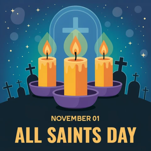 All Saints Day Candle Design Template for Posters and Greeting Cards