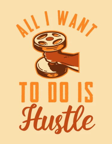 Hustle Slogan Typography Vintage T-shirt Design Template