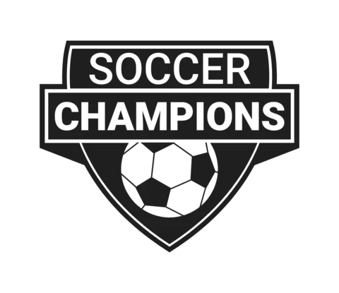 Modello di progettazione del logo del club sportivo dei campioni di calcio