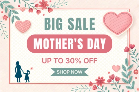 Diseño de plantilla de venta floral para el día de la madre - gráfico promocional editable para descuentos