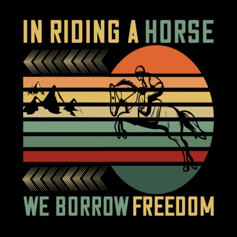 Caballos montando un caballo tomamos prestada la libertad diseño de camiseta de carreras de caballos