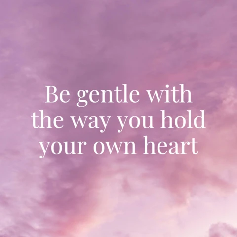 Be Gentle with Your Heart Inspirational Quote Instagram Post Design Template