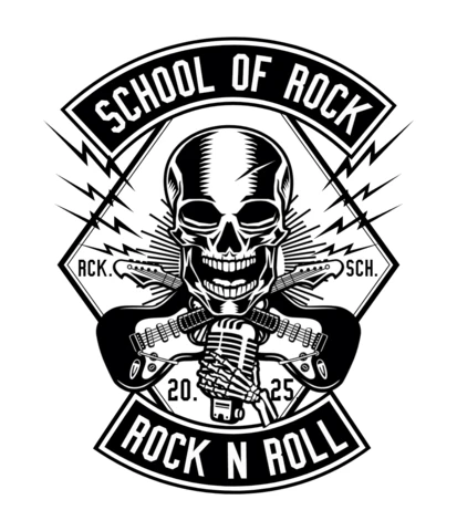 School Of Rock Skull T-shirt Design Template
