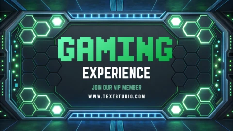 Gaming Experience Template with Futuristic Design and Neon Elements