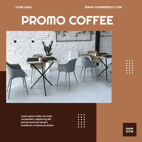 Coffee Shop Promotional Social Media Post Design Template