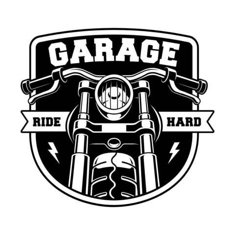 Motorcycle Handlebar Garage T-Shirt Design Template