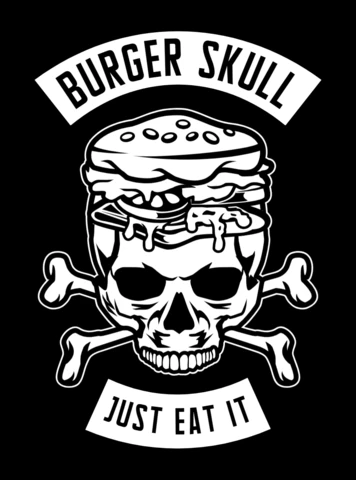 Burger Skull T-Shirt Design Template