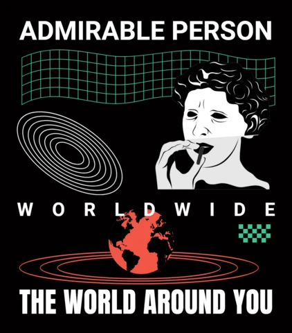 Artistic Graphic Design Template for Worldly Inspirational Merchandise