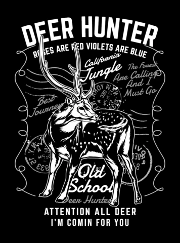 Modèle de t-shirt vintage chasseur de cerfs