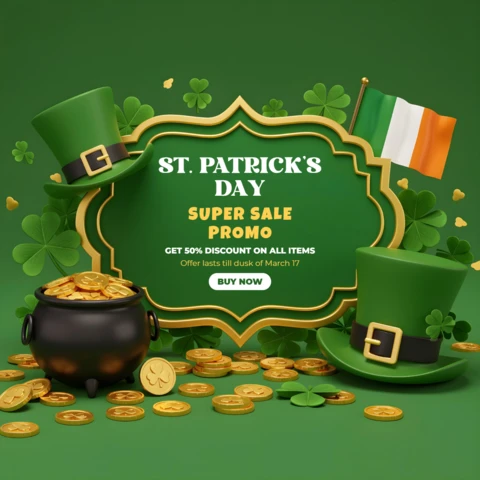 Modèle de design pour les soldes de la St-Patrick - 50% de réduction