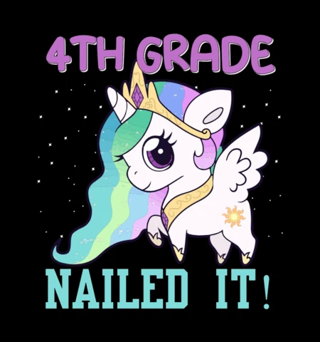 Plantilla de diseño de camiseta de unicornio de 4º grado nailed it