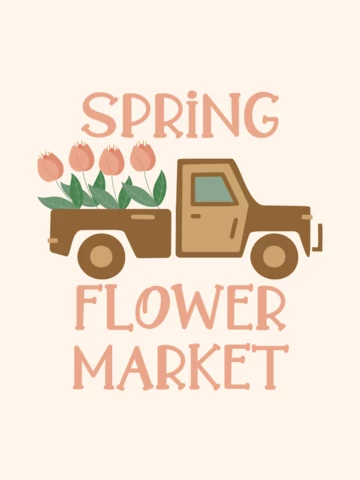 Spring Flower Market T-shirt Template Design