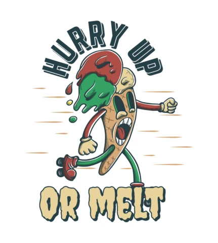 Hurry Or Melt Weird Cartoon Character T-shirt Template