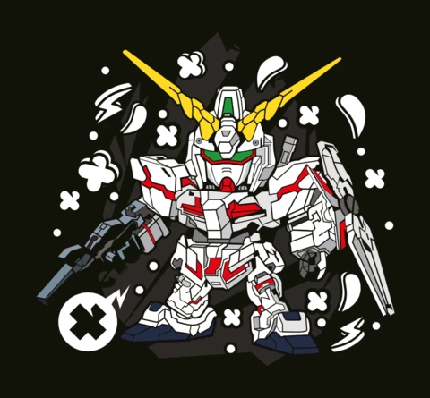 Modèle de conception de t-shirt de culture pop Gundam