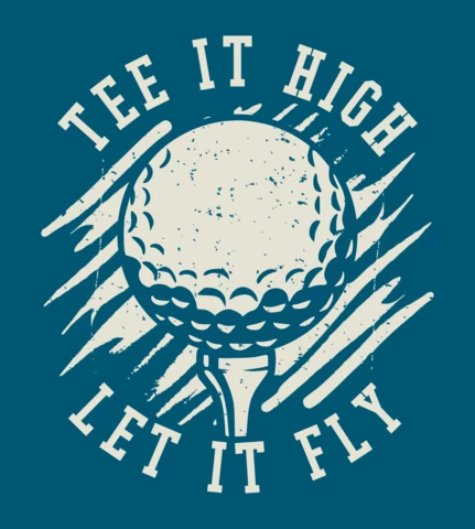 Golf Stick Vintage T-shirt Design Template
