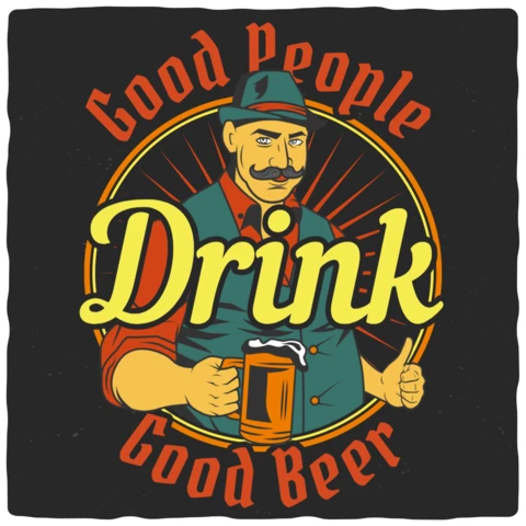Good People Drink Good Beer T-shirt Design Template