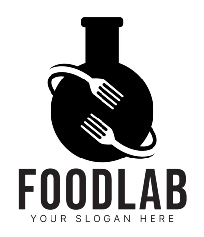 Food Lab Logo Design Template Black