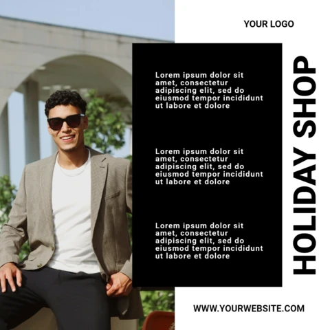 Holiday shop fashion sale social media post design template