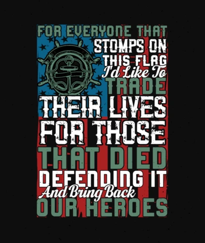 Stomps On This Usa Veteran T-Shirt Design Template