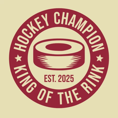 Hockey Champion with Hockey Puck Logo Design Template