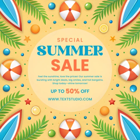 Vibrant Summer Sale Design Template for Promotional Marketing