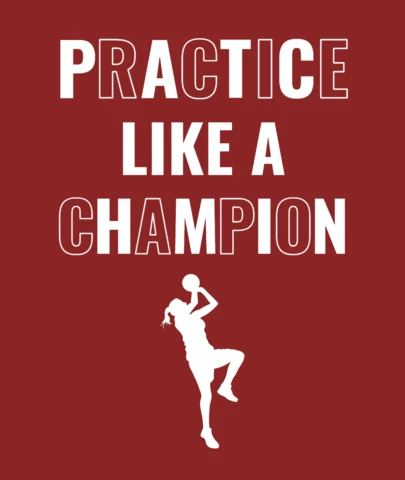 Practice Like a Champion Motivational Basketball T-Shirt Design Template