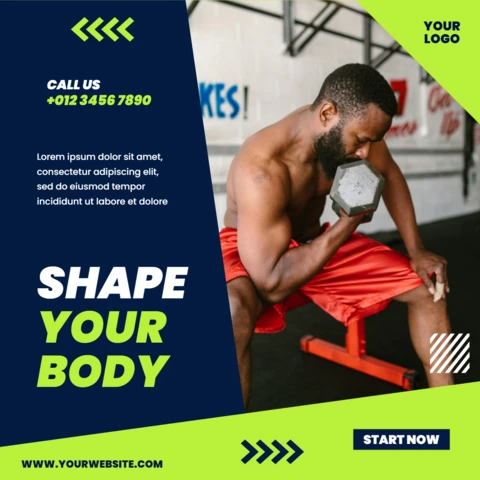 Impactful Neon Green Collage Instagram Post Design Template