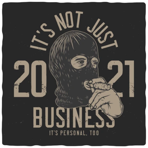 Robber Masked Gangster T-shirt Design Template