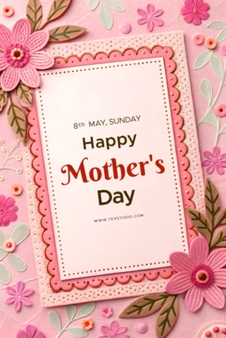Floral Mother's Day Card Design Template - Editable and Customizable