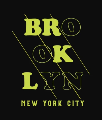 Brooklyn New York City Typography T-Shirt Design Template