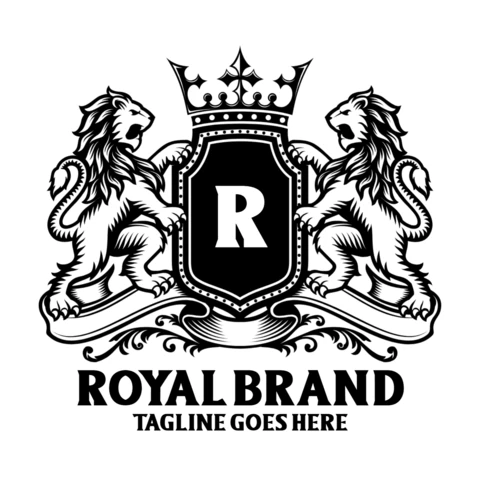 Modello di design del logo del marchio reale