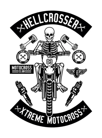 Hellcrosser Extreme Motocross T-shirt Design Template