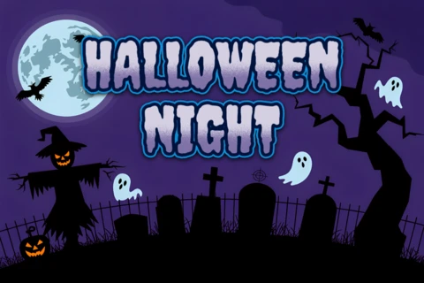 Plantilla de diseño minimalista espeluznante para la noche de Halloween para volantes y carteles