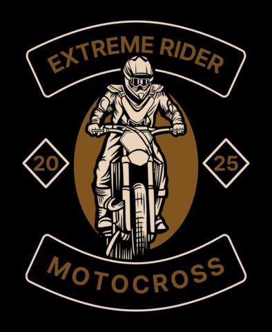 Extreme Ride Motocross Emblem Poster Design Template