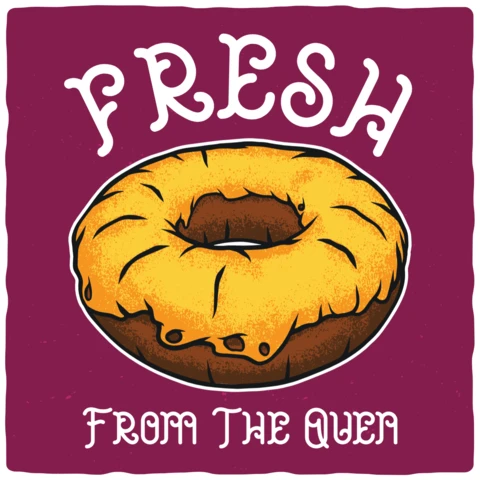 Modèle de t-shirt pour donuts glacés fraîchement sortis du four