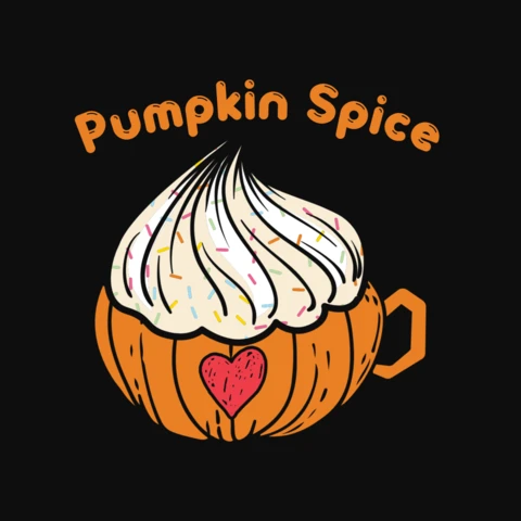 Cute Pumpkin Spice Latte T-Shirt Design Template