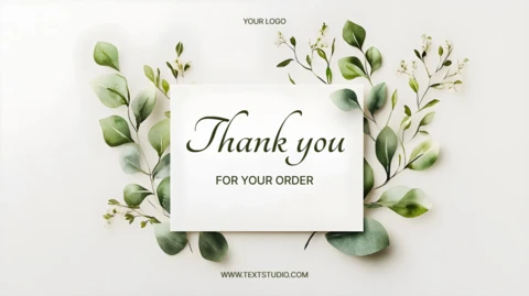 Thank You Card Template with Botanical Design