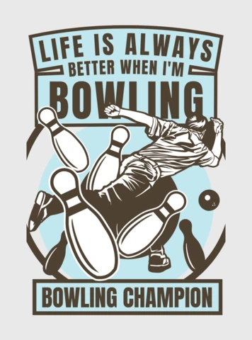 Bowling Champion T-shirt Design Template