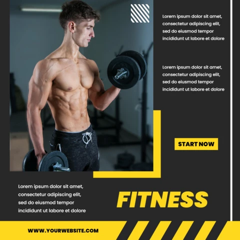 Modelo de design de post de mídia social promocional de estilo de vida fitness