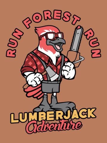 Holzfäller-Abenteuer mit Krähen-T-Shirt-Design-Vorlage