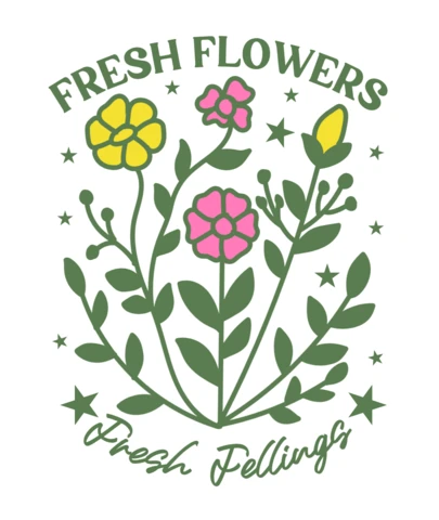 Fresh Flowers, Fresh Feelings Blooming Beauty for a Refreshing Mood T-Shirt Design Template
