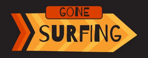 Summer Gone Surfing Badge Template Design