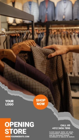 Elegant Menswear Fashion Instagram Story Post Design Template