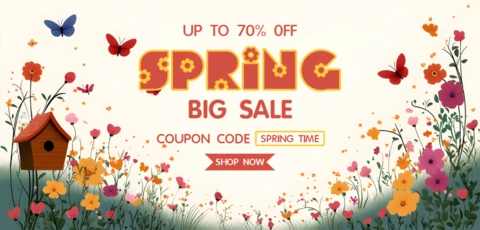 Spring Floral Sale Design Template with Vibrant Graphics
