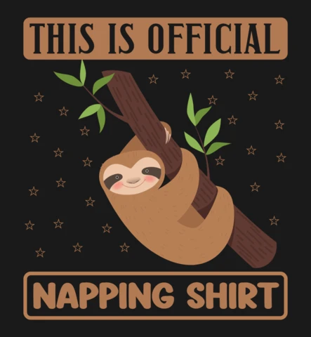 Este é o meu modelo oficial de design de camiseta de preguiça para cochilar