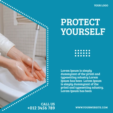 Blue Medical Care Promotional Social Media Post Design Template