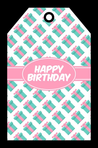 Happy Birthday Party Gift Tag Design Template