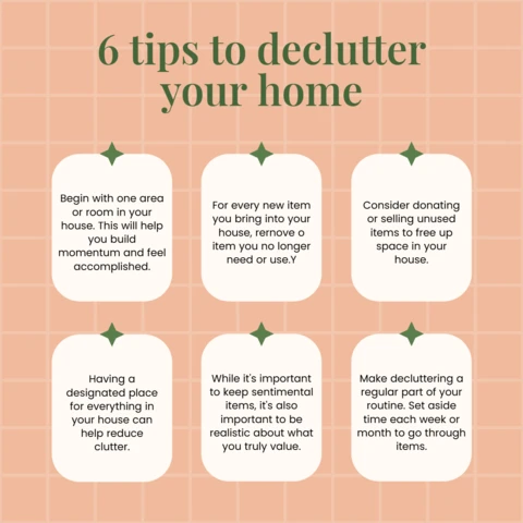 Home decluttering tips instagram post design template